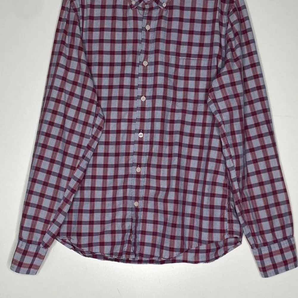 J. Crew Plaid Slim Fit Button Down Long Sleeve Shirt Men's Size Large